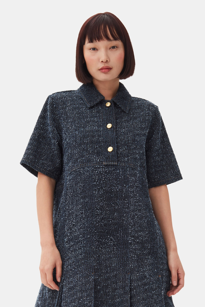 DARK BLUE FLUFFY DENIM 미니 드레스 3