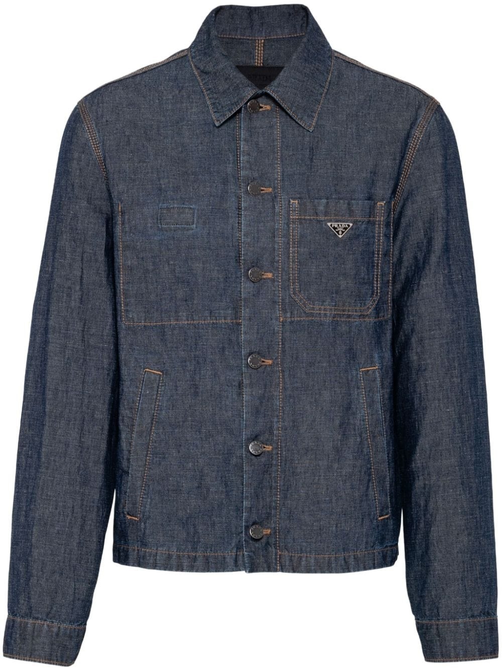 triangle-logo shirt jacket - 1
