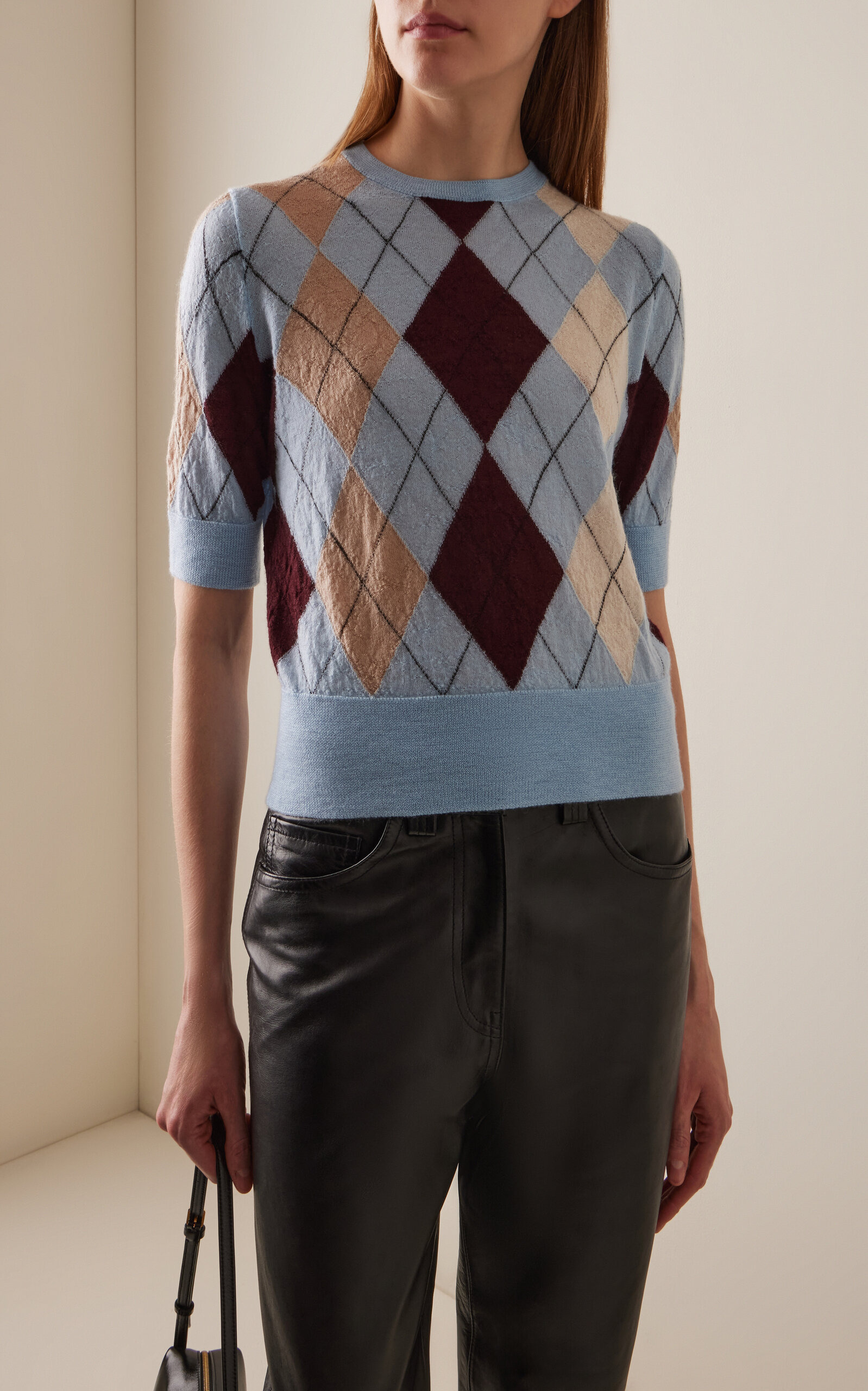 Anders Argyle Cashmere-Blend Top light blue - 3