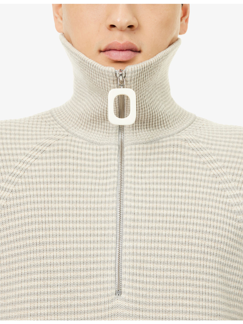 Striped Half-Zip Knitted Jumper - 5