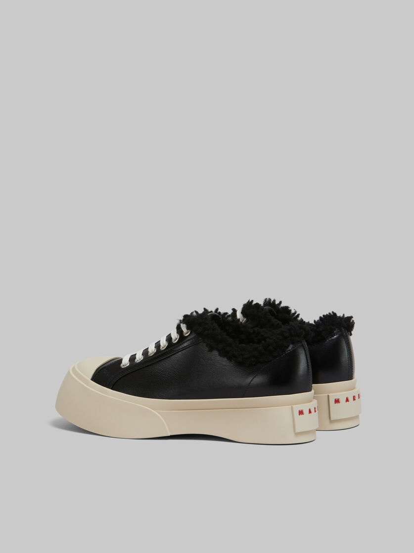 BLACK LEATHER AND SHEARLING PABLO SNEAKER - 3