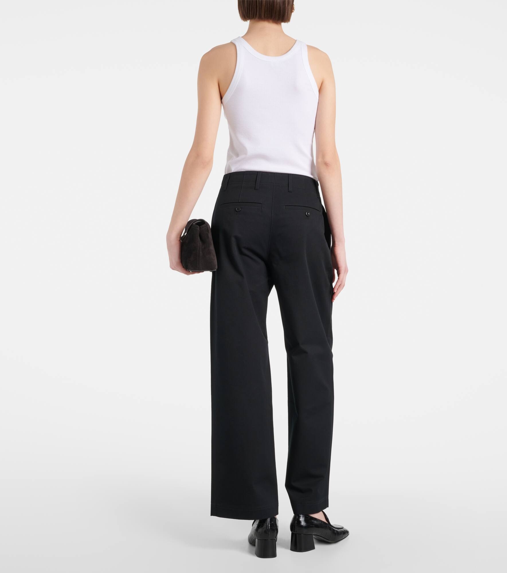 Cotton twill wide-leg pants - 3