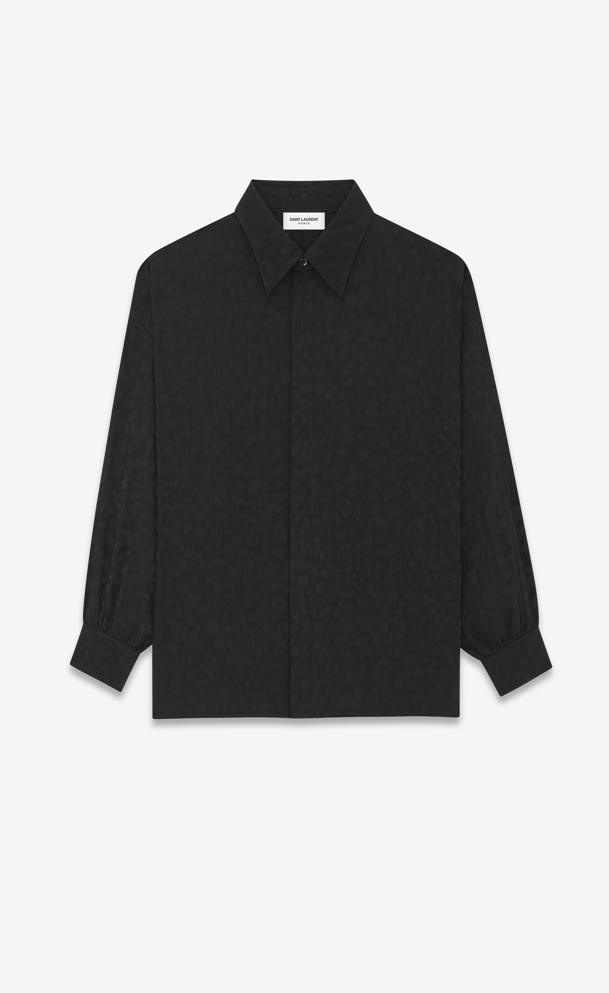 shirt in matte and shiny silk - 1