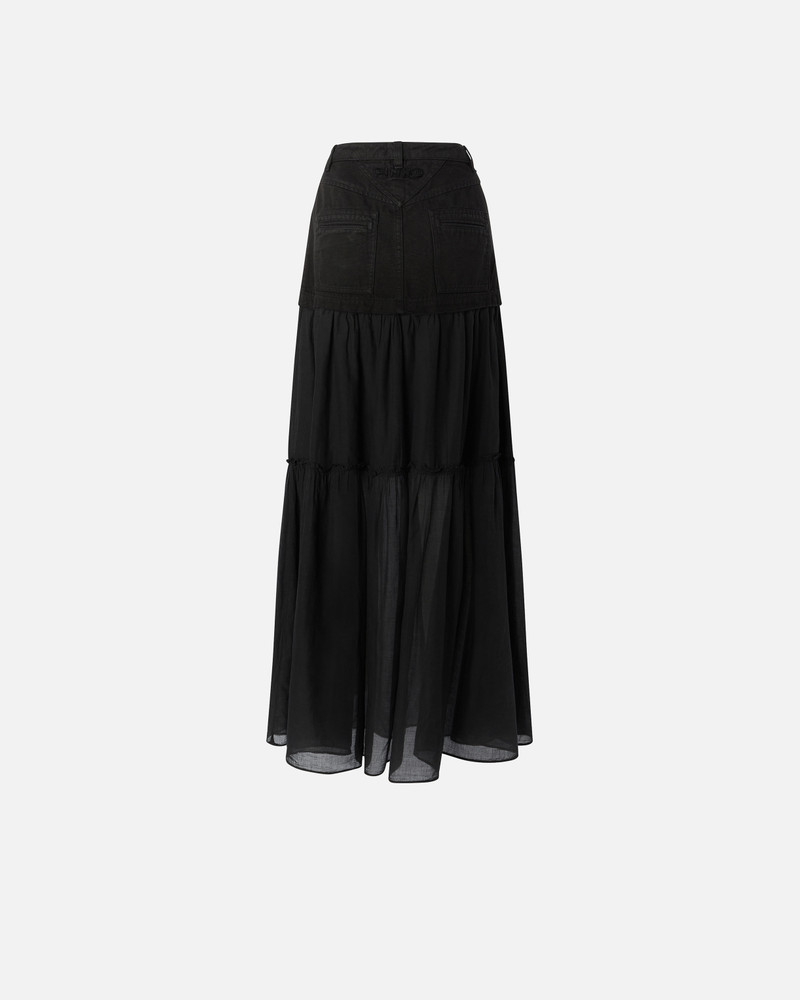 PINKO LONG SKIRT IN CANVAS AND COTTON VOILE outlook