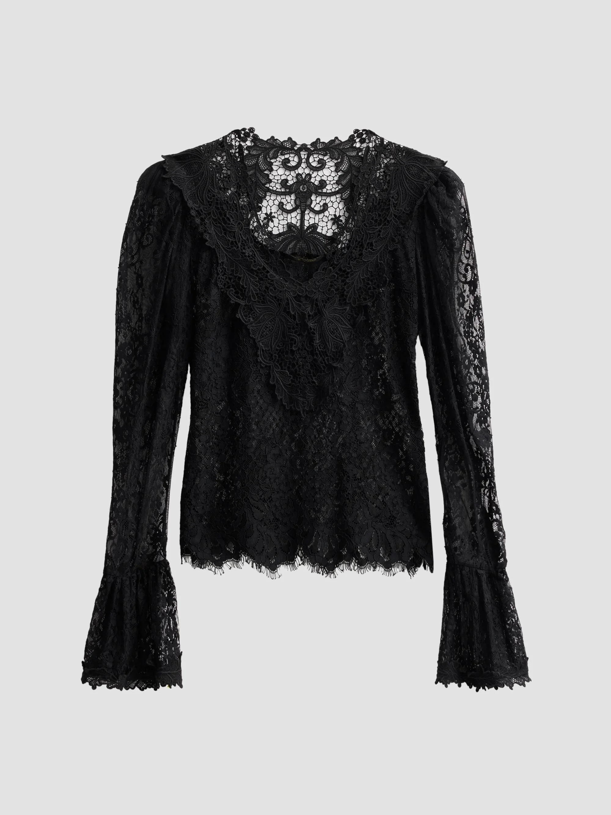 Women's Callie Lace Blouse - Black - 1