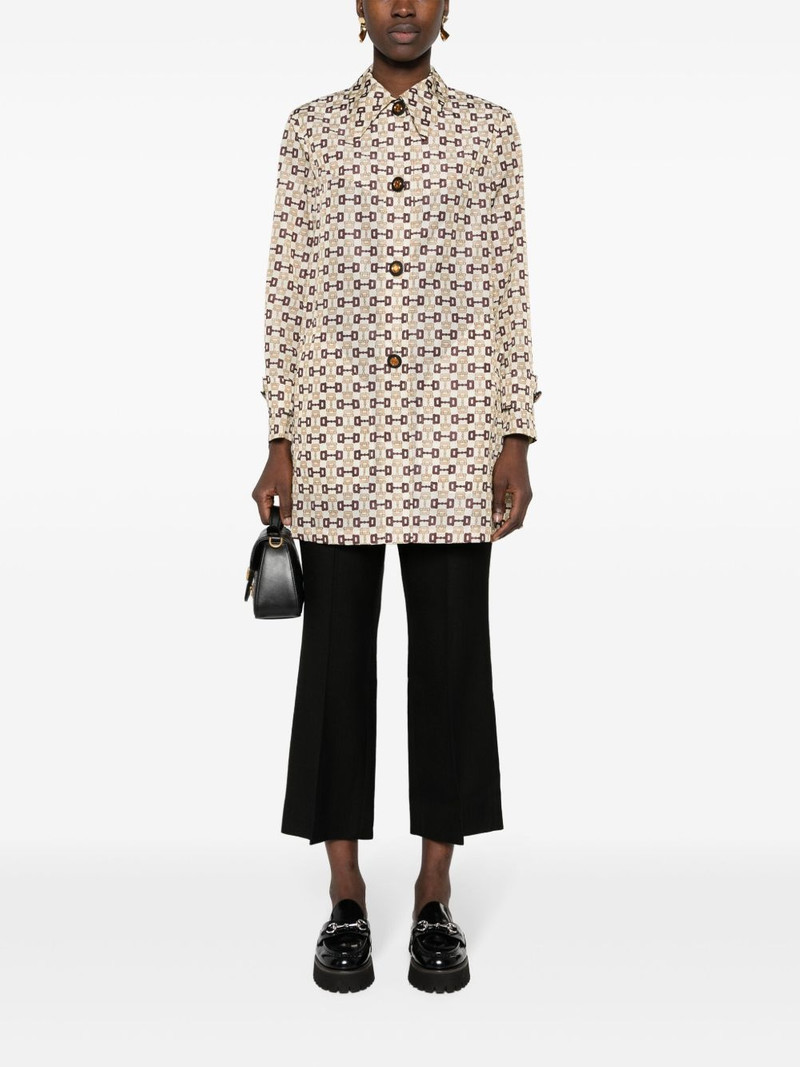 GUCCI single-breasted Horsebit-print coat outlook