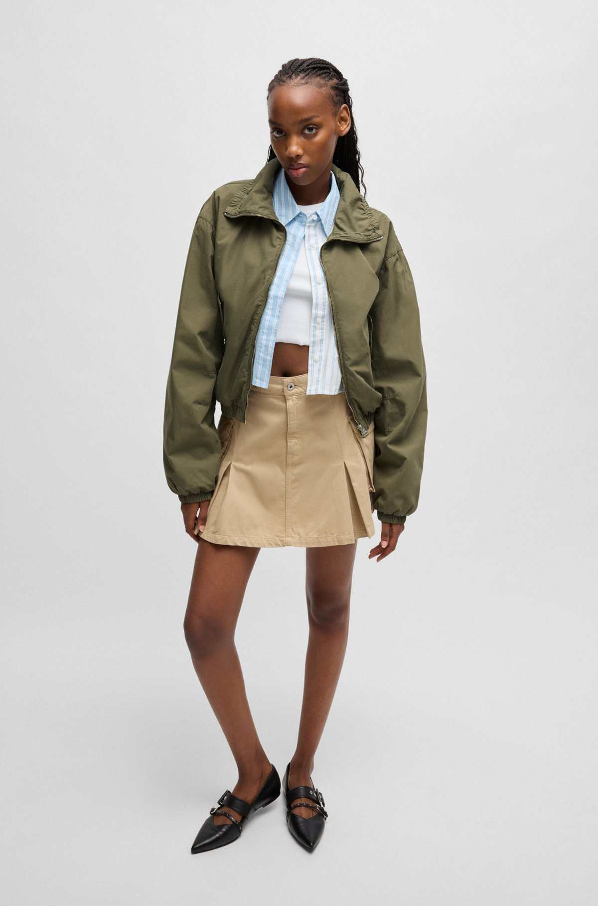 VOLUMINOUS JACKET IN COTTON POPLIN - 3