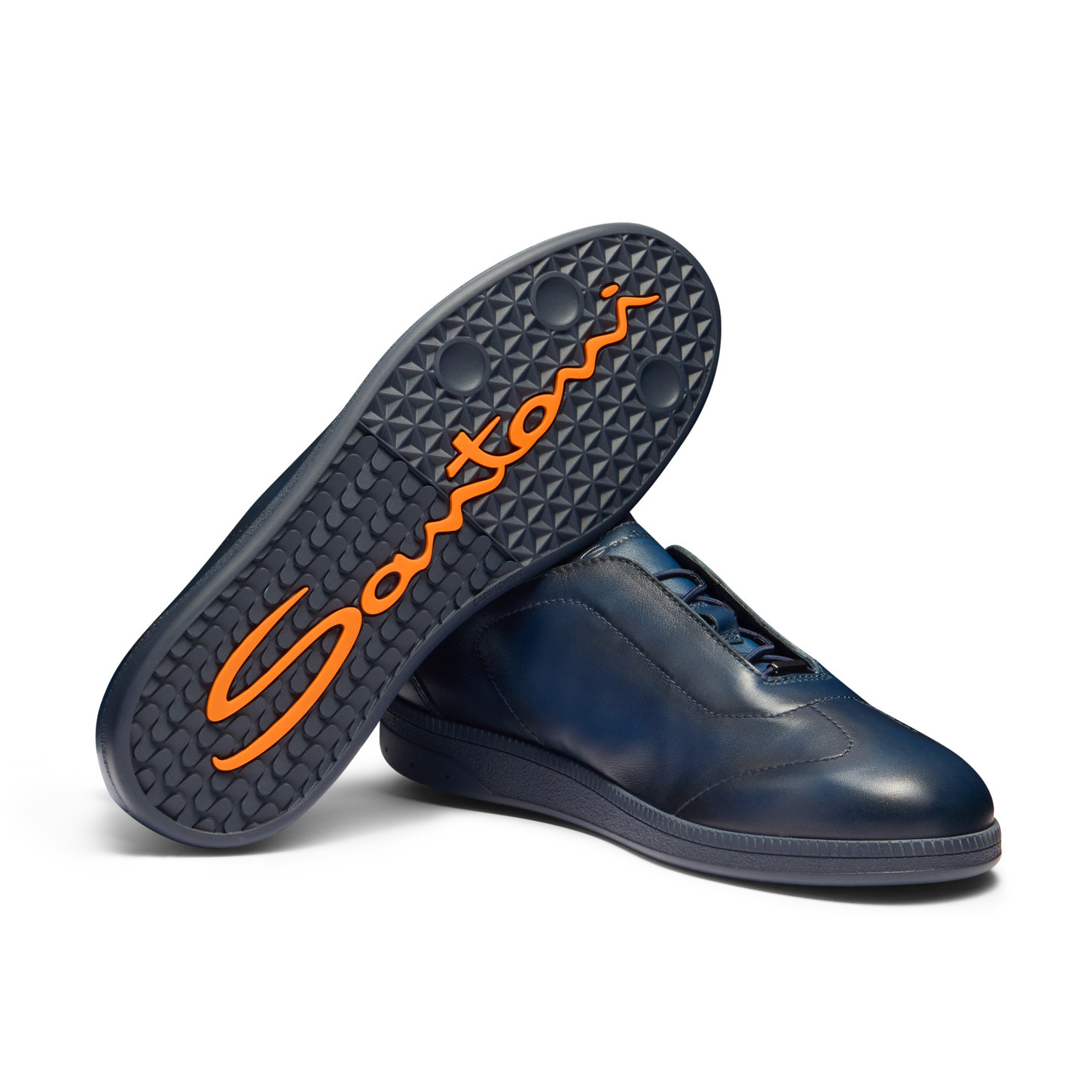 Men's blue leather sneaker - 4