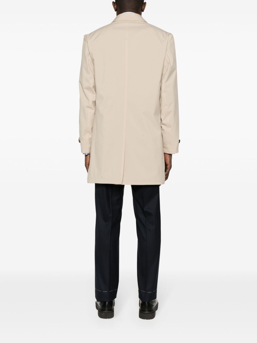 single-breasted mid-length parka - 4