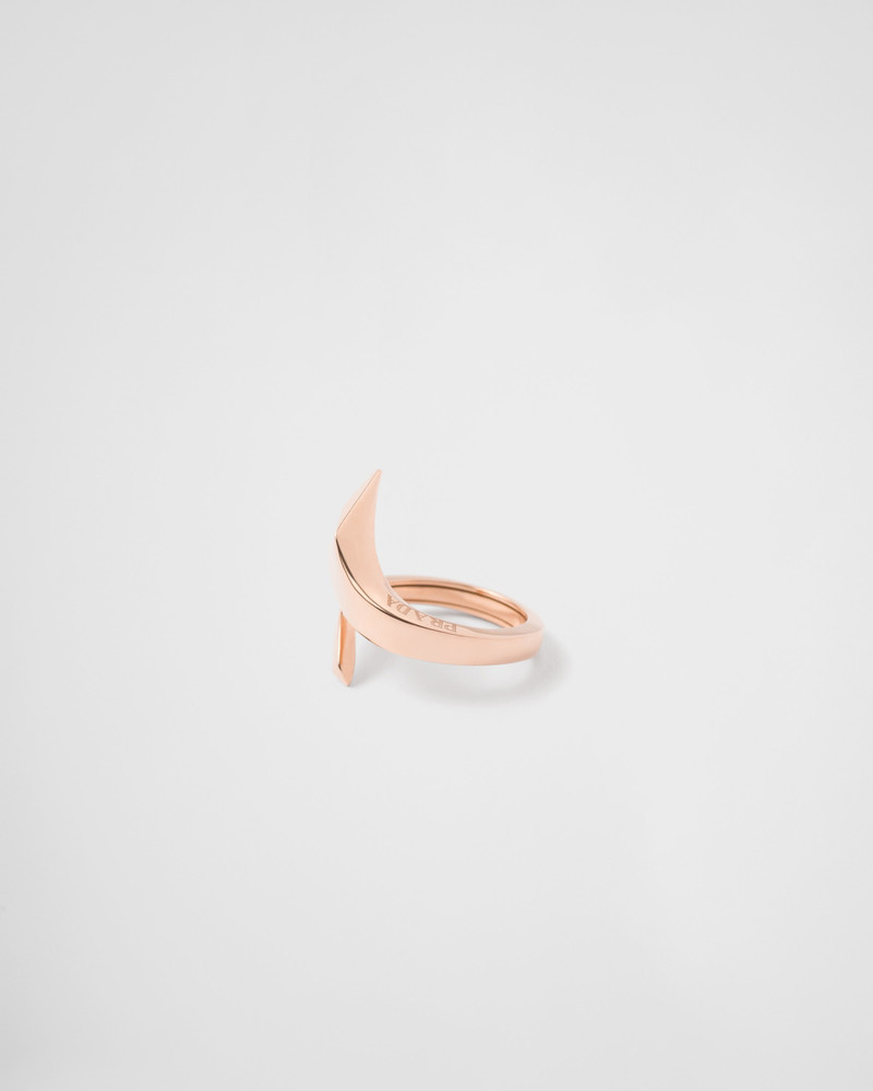 Prada Eternal Gold snake mini ring in pink gold outlook