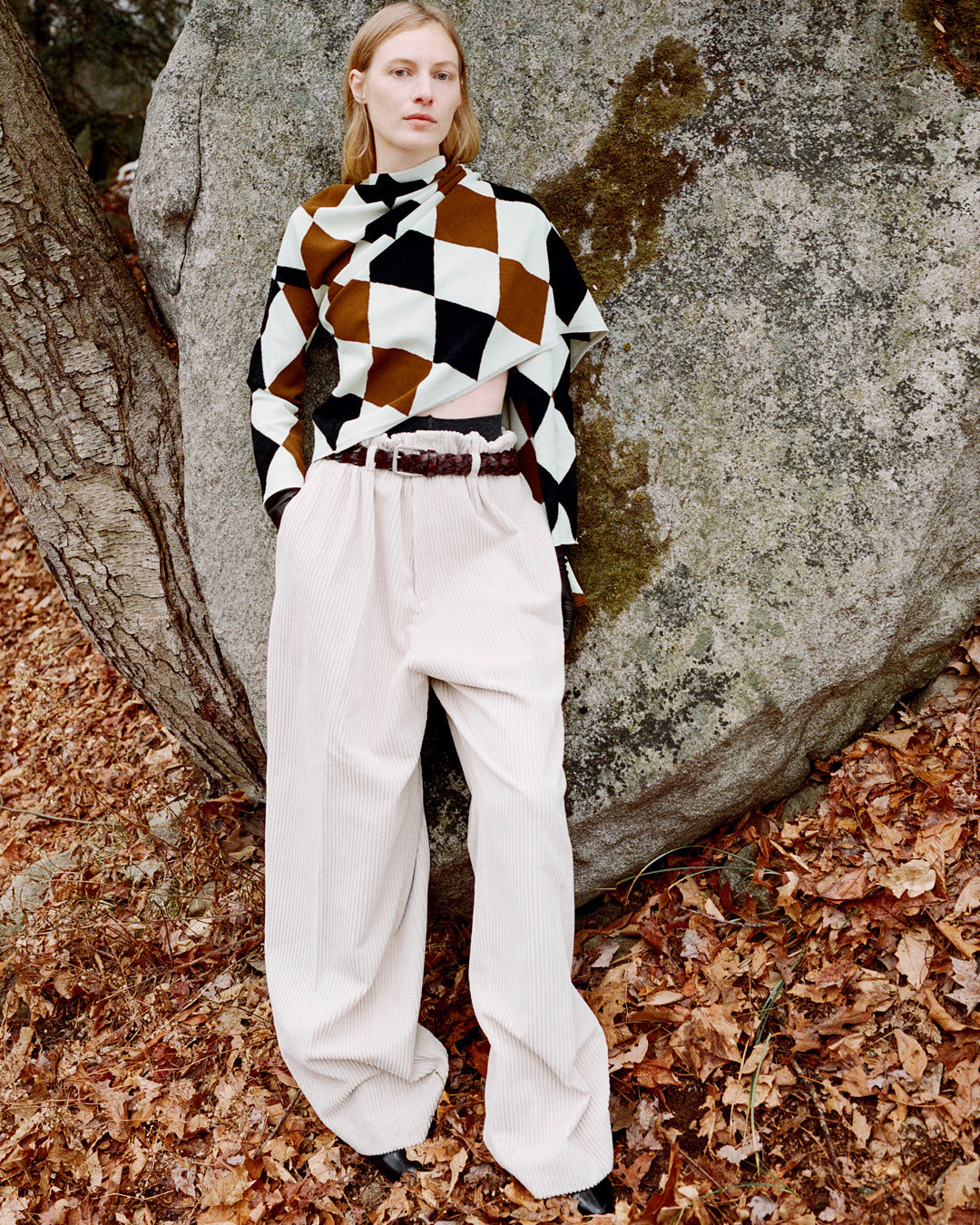 Vanne Top in Argyle Velvet Knit - 7
