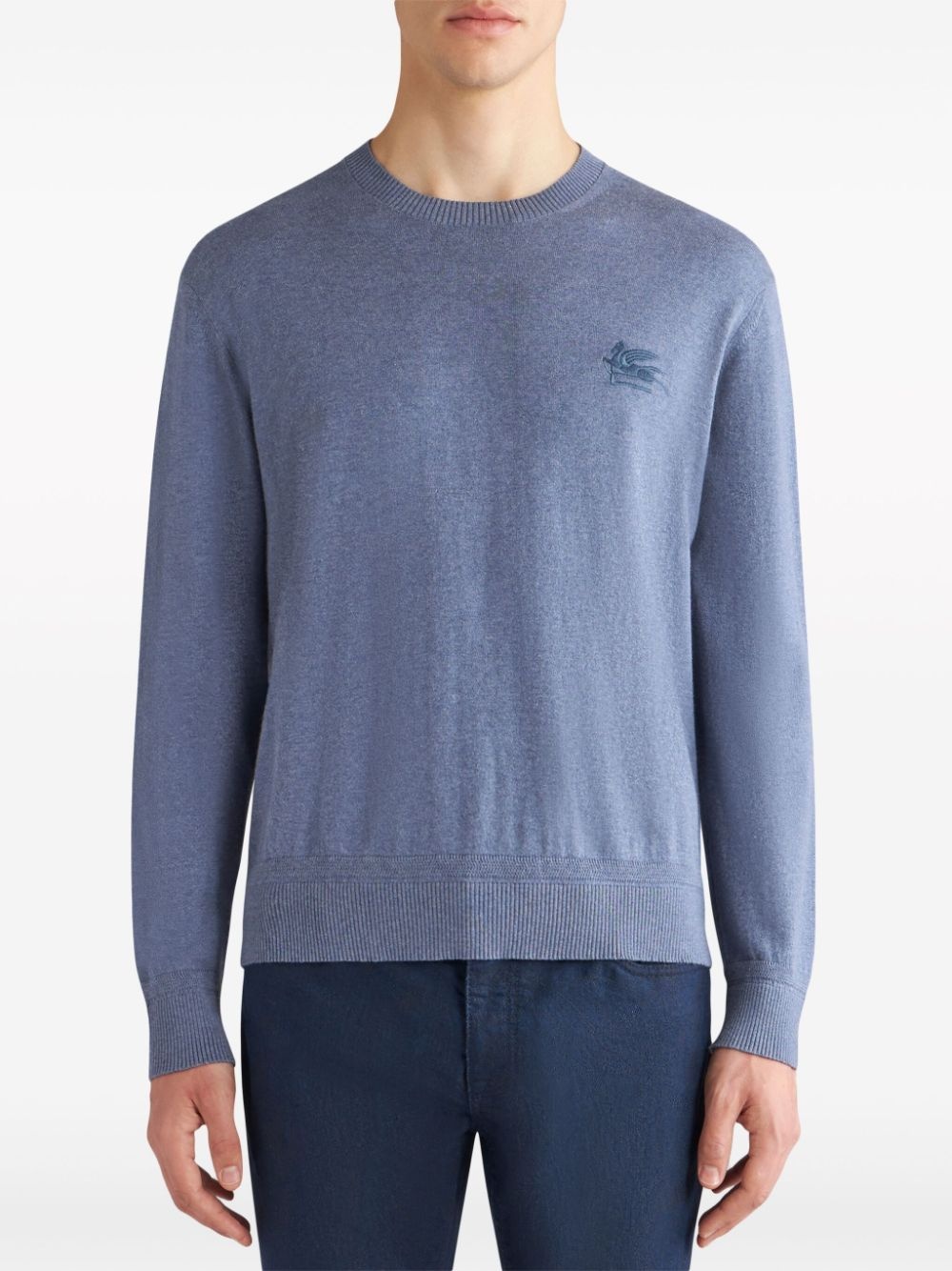 Pegaso-motif fine-knit jumper - 2
