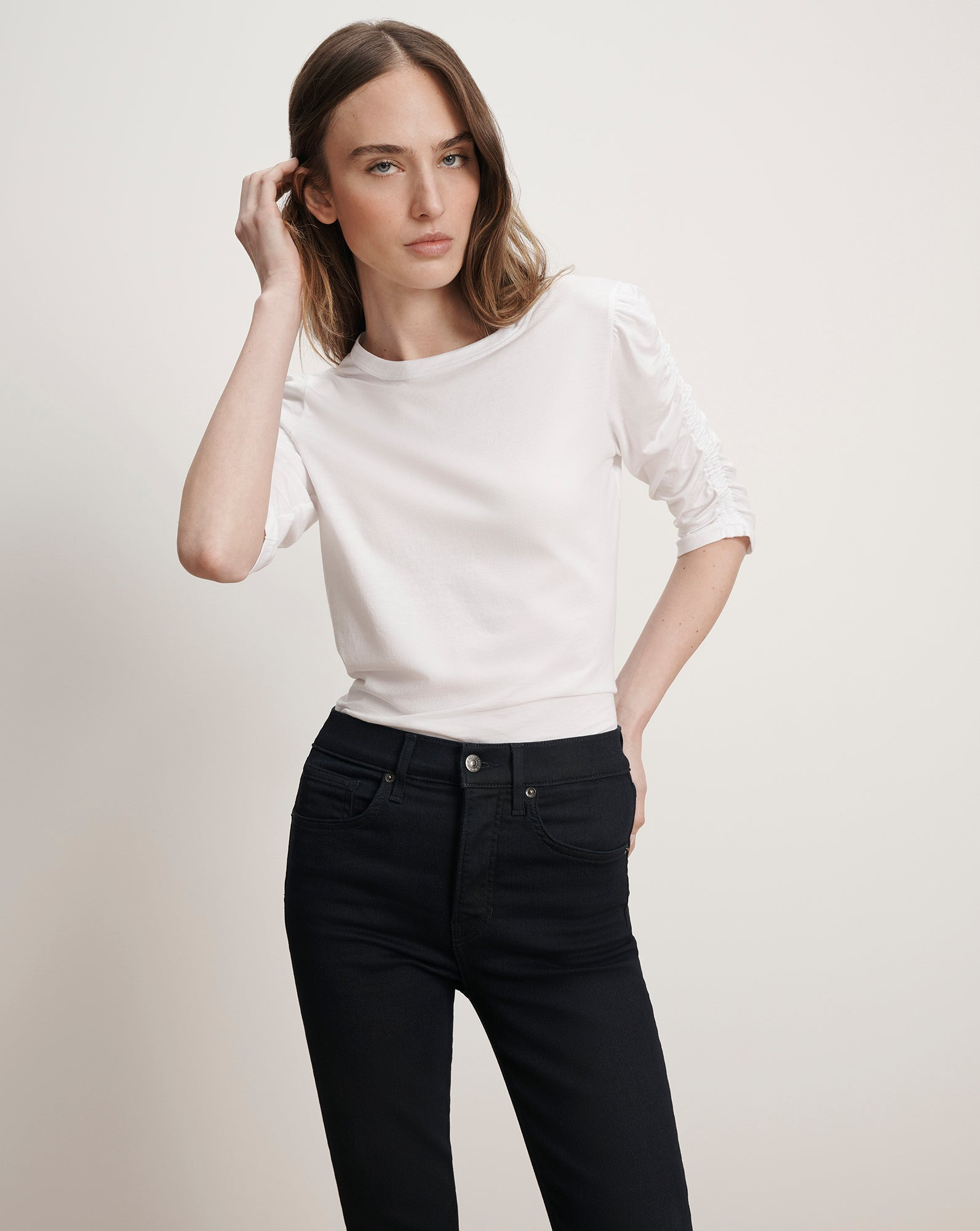 WALDORF RUCHED-SLEEVE TEE - 2