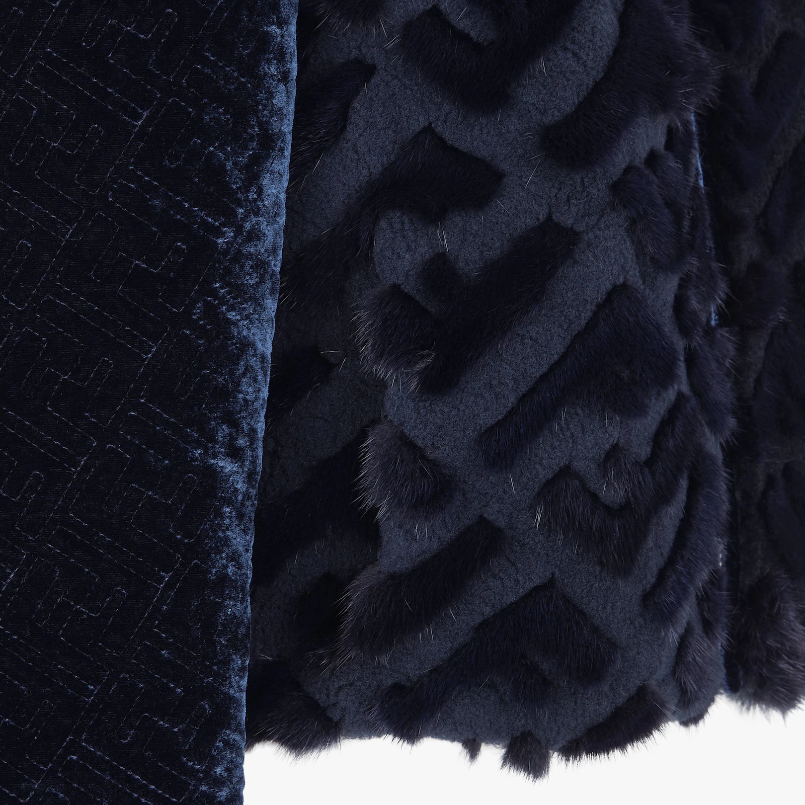 Blue shearling and mink jacket - 3