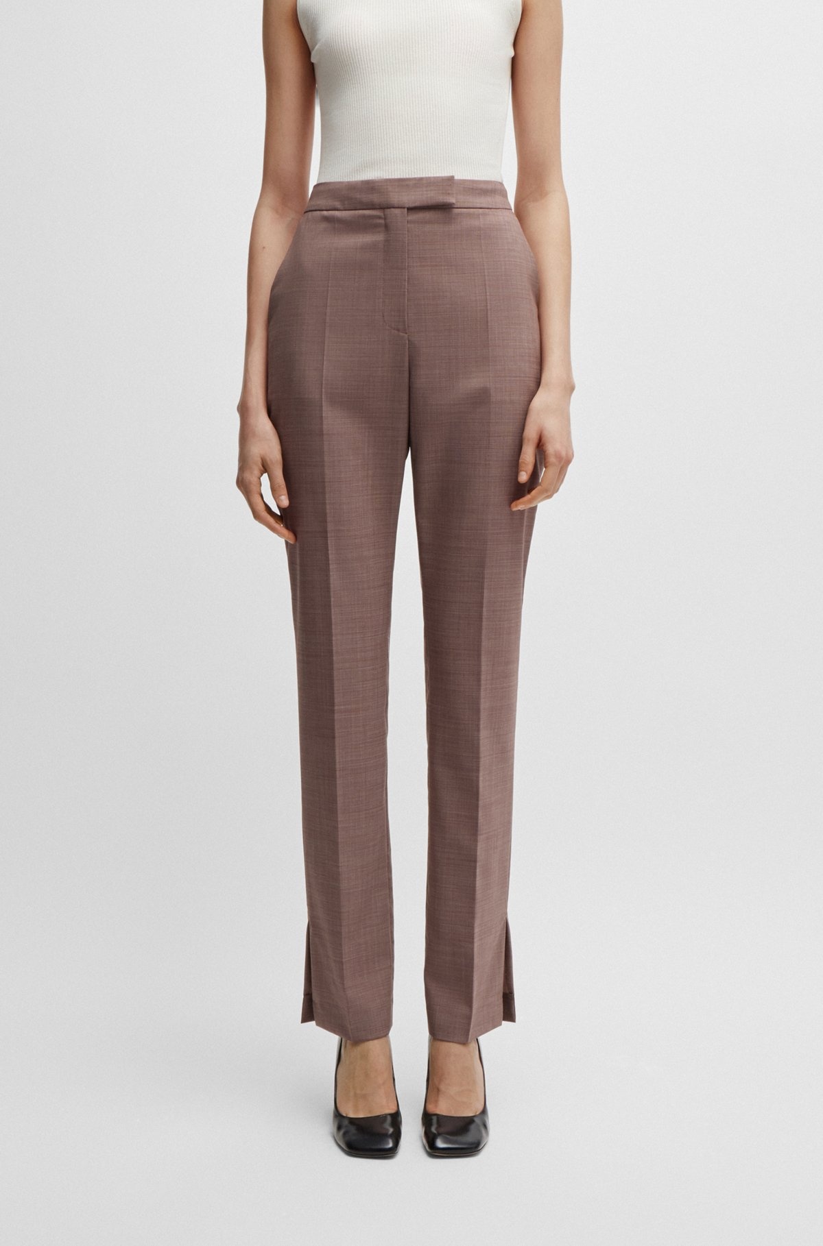 SLIM-FIT TROUSERS IN ITALIAN VIRGIN-WOOL SHARKSKIN - 2