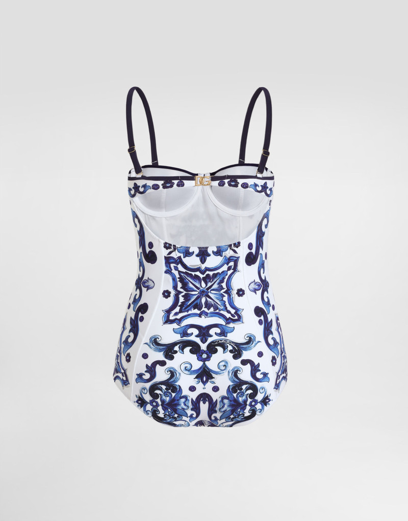 Dolce & Gabbana Majolica-print one-piece swimsuit outlook