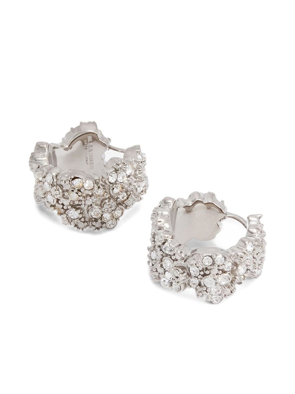 zircon-embellished hoop earrings - 3