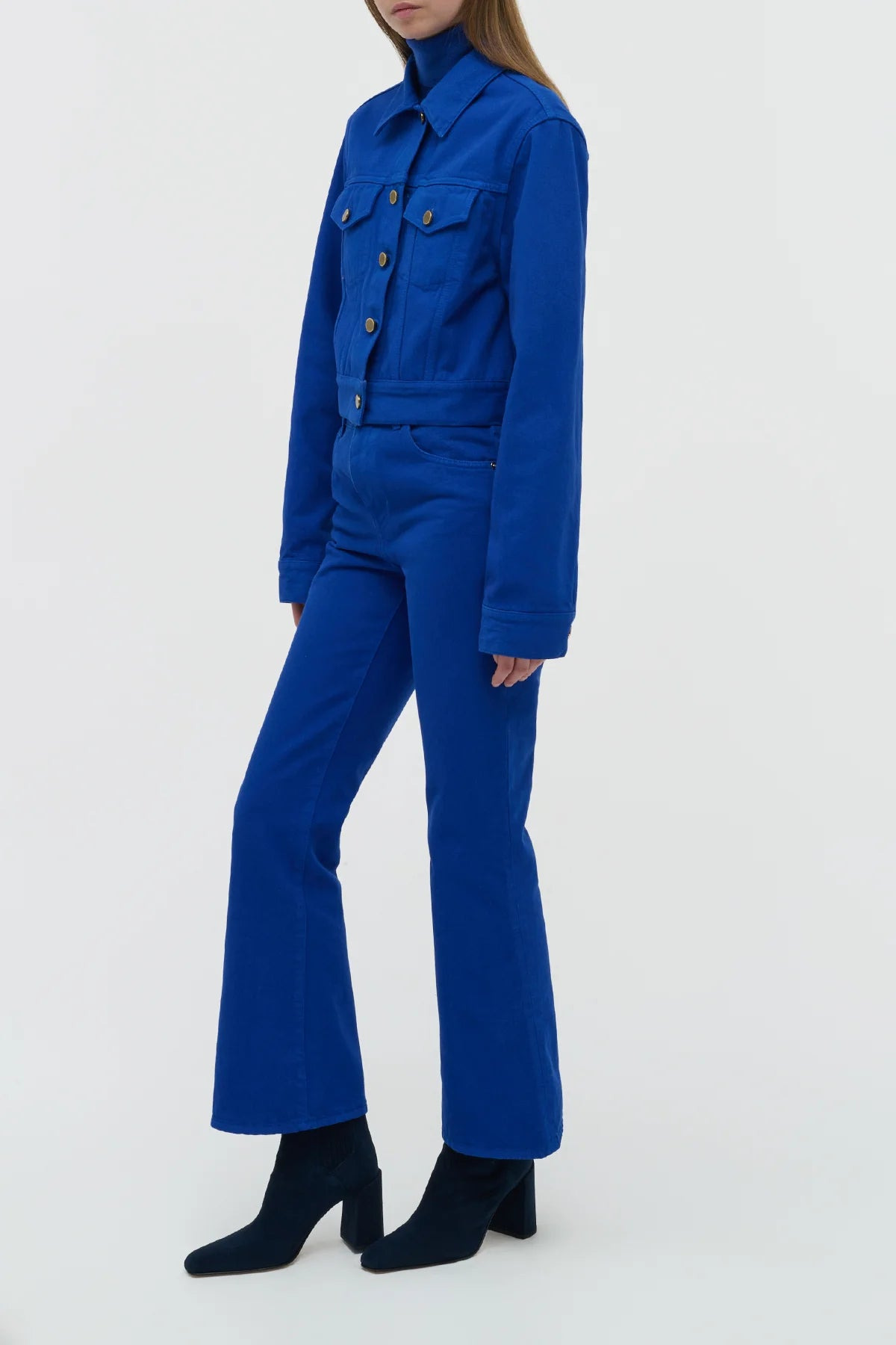 Bronte Jacket in Cobalt Recycled Cotton Denim - 4