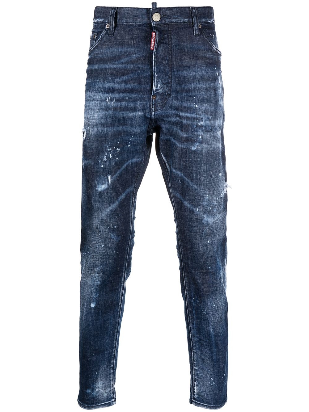 distressed slim-fit jeans - 1