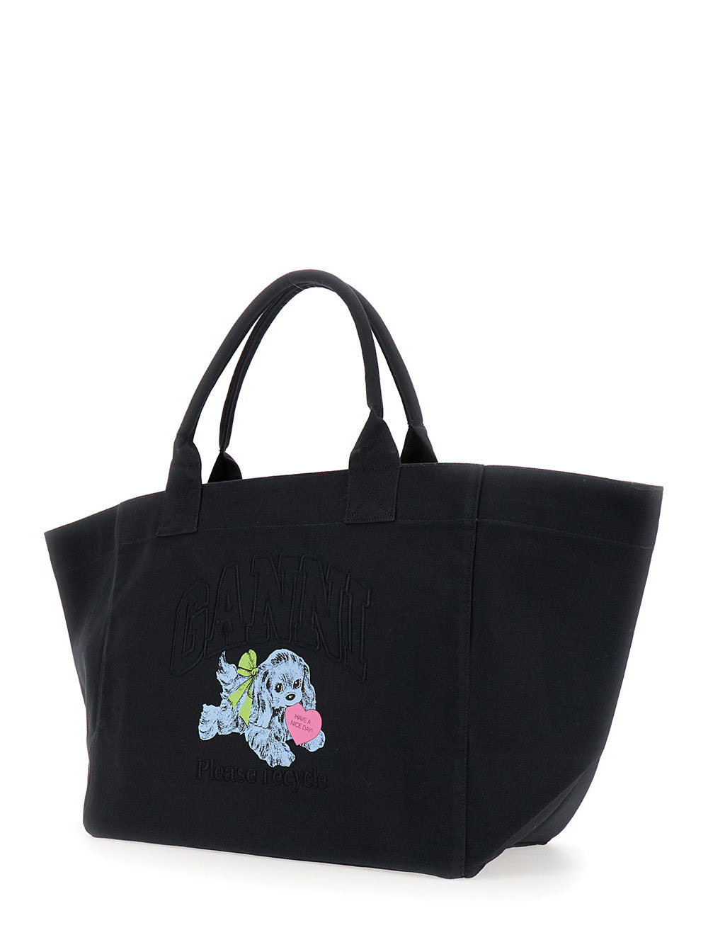 Ganni Women Shopper Xxl Pocket Dog Print - 2