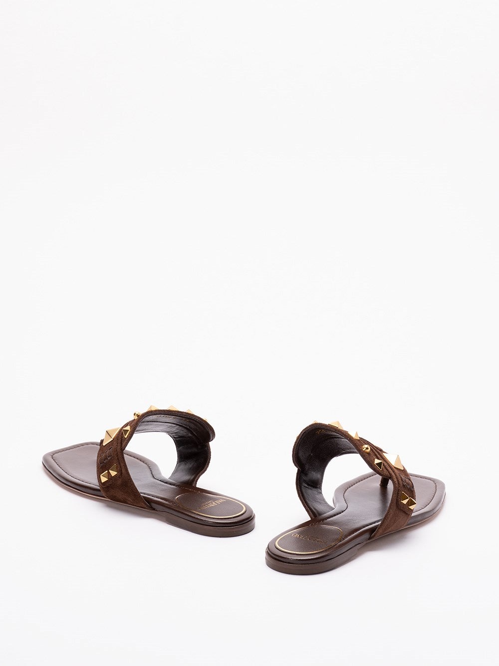 サンダル・ミュール Valentino Garavani `Vg Plaster Caster` Thong Sandals Plaster Caster studded suede thong sandals in brown