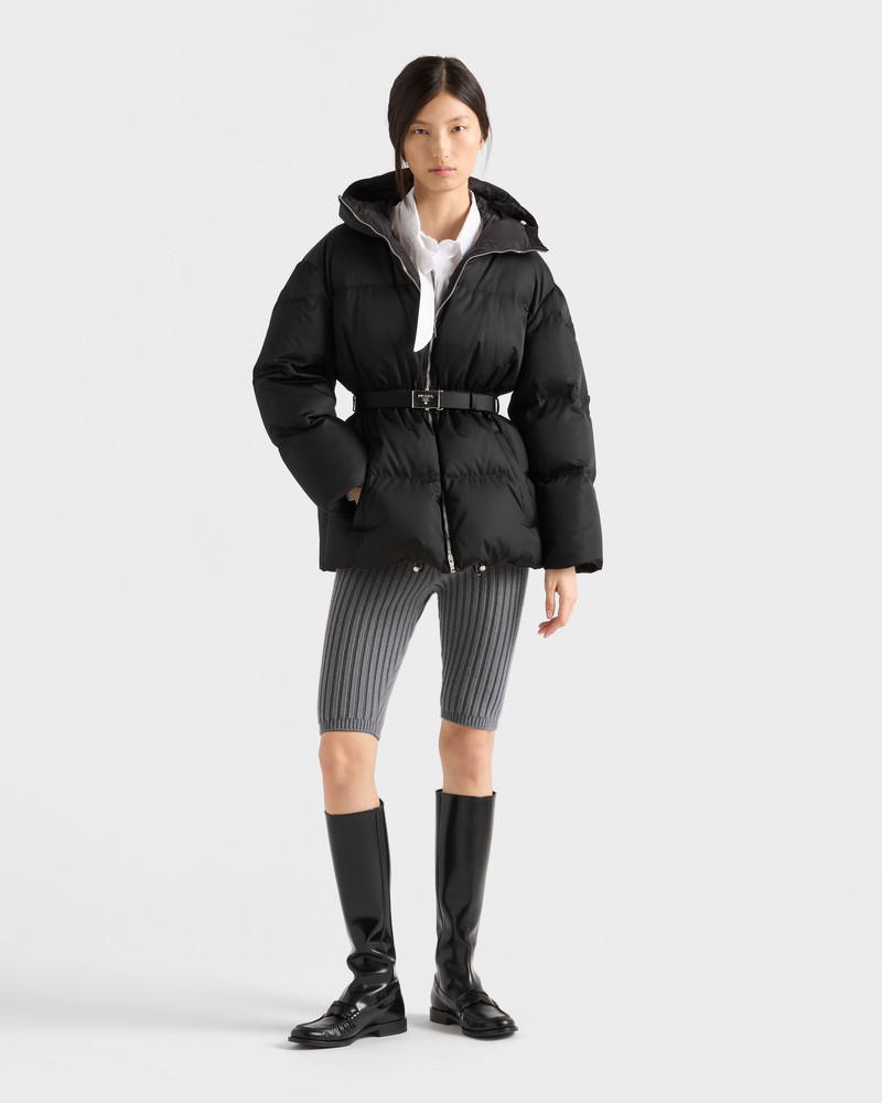 Prada Re-Nylon hooded down jacket outlook