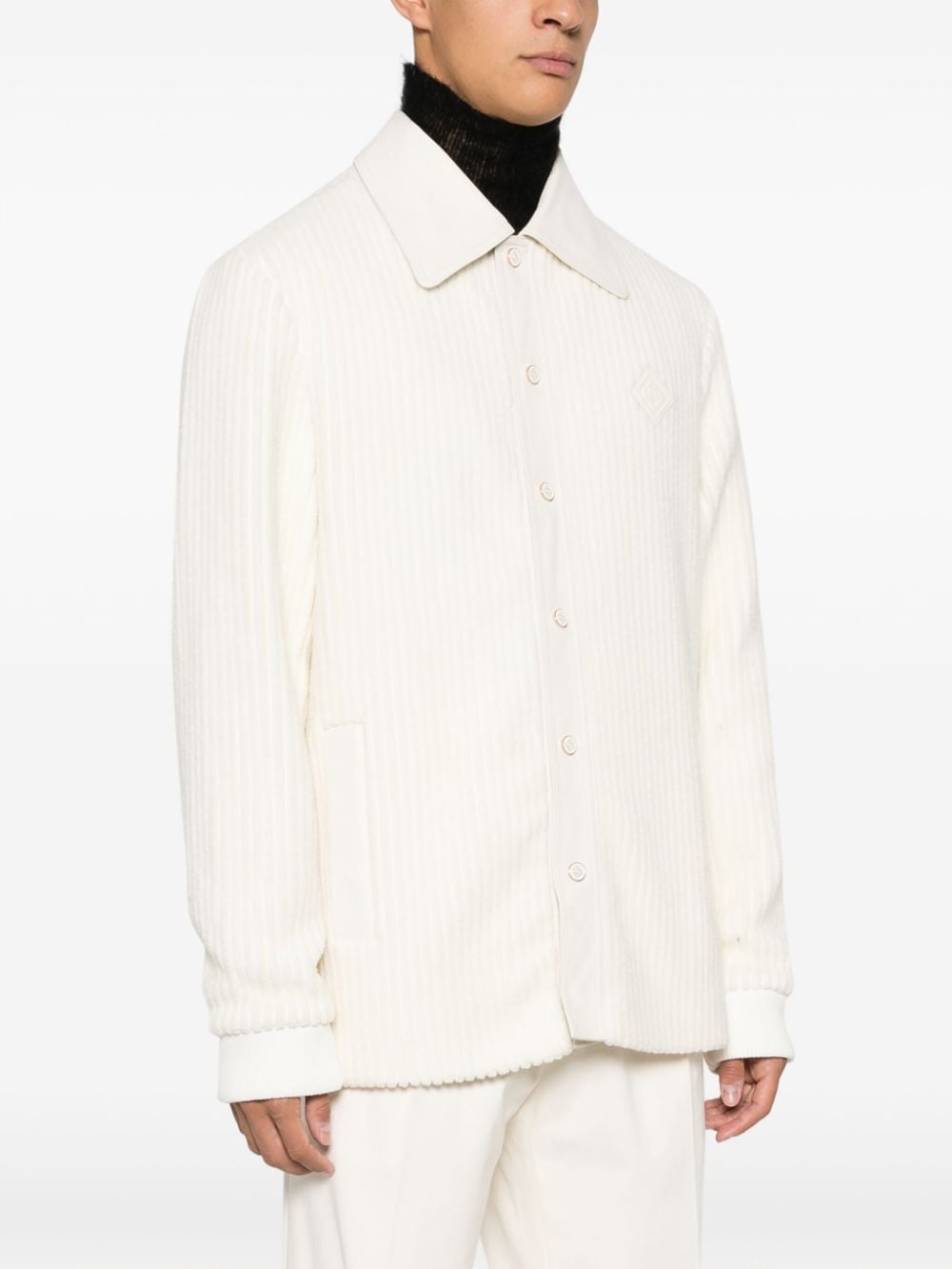ribbed buttoned cardigan - 3
