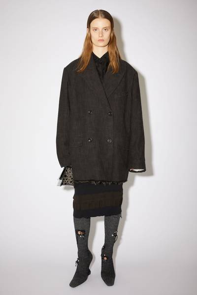 Acne Studios Double-breasted textured jacket - Anthracite grey outlook