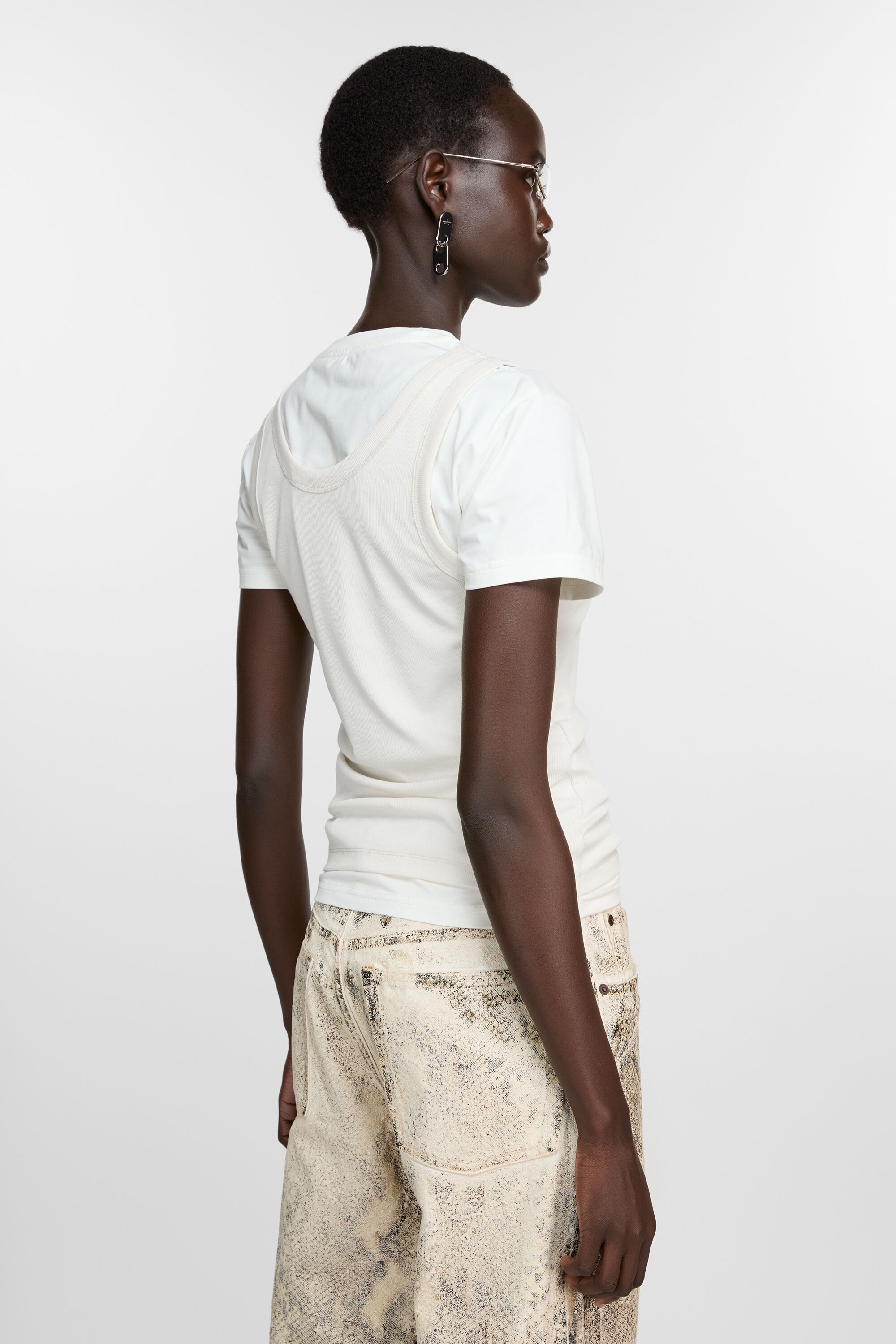 Layered t-shirt - Off white - 3