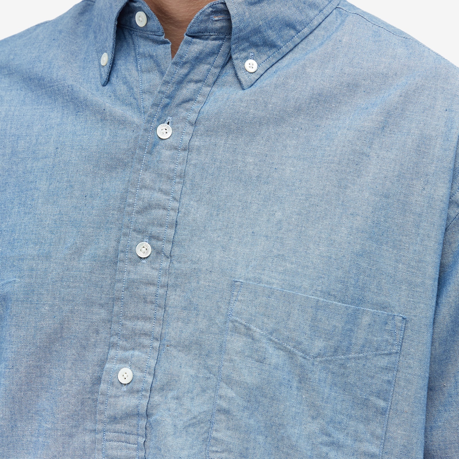 Beams Plus B.D. Pullover Short Sleeve Chambray Shirt - 5