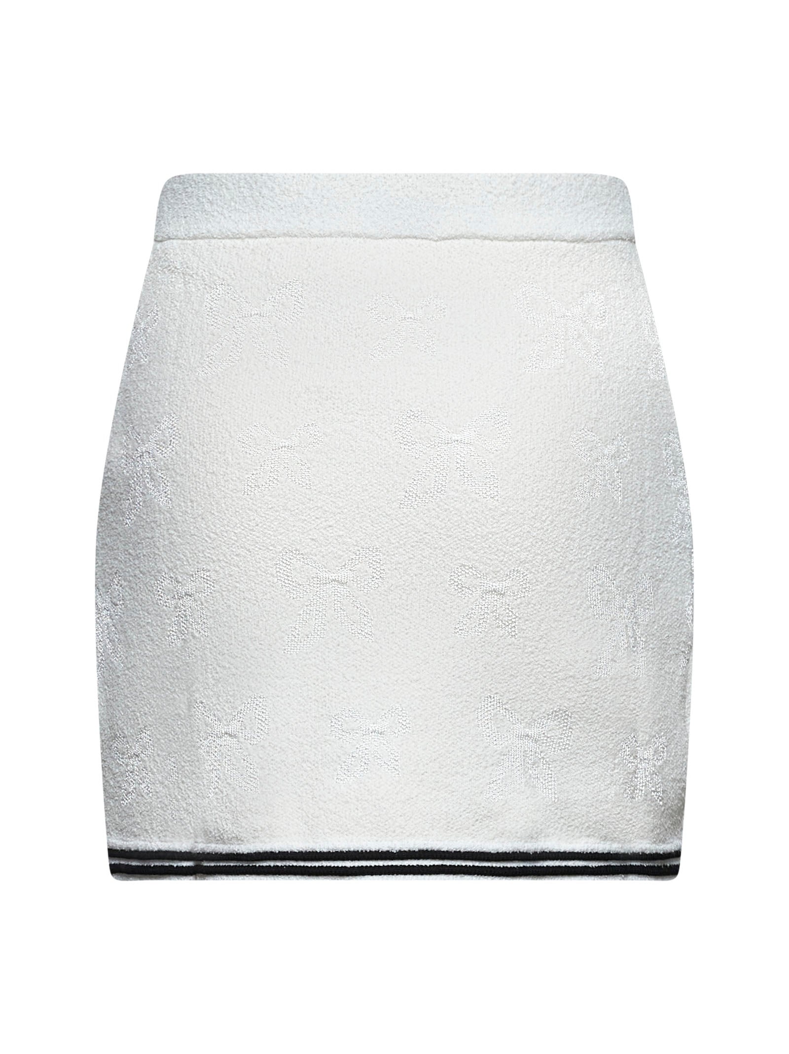 Ivory bow jacquard knit mini skirt - 2