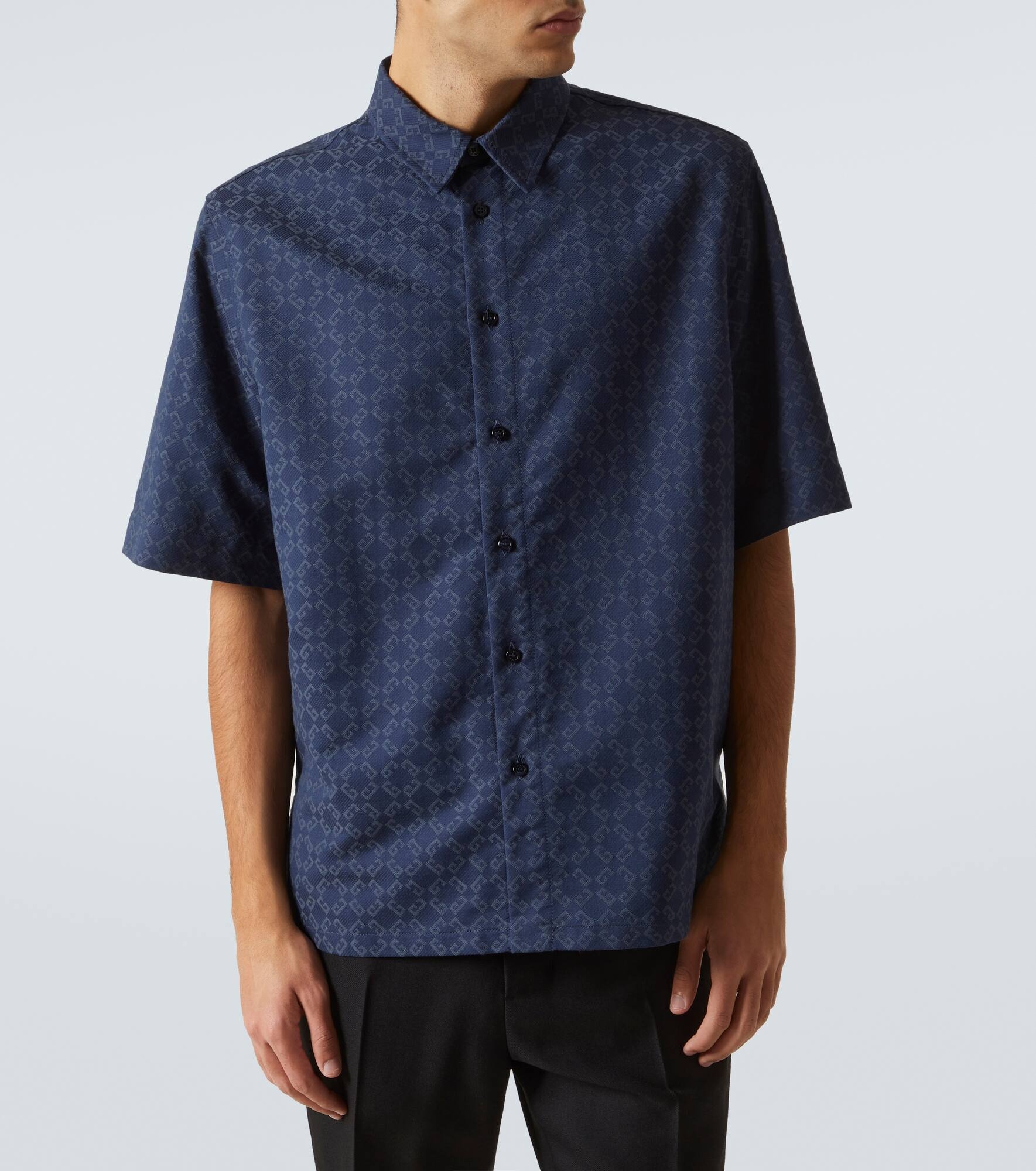 Monogram 72 jacquard denim shirt - 3