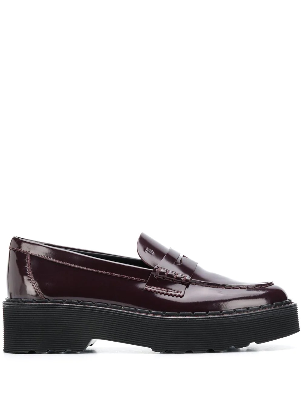 stacked heel loafers - 1