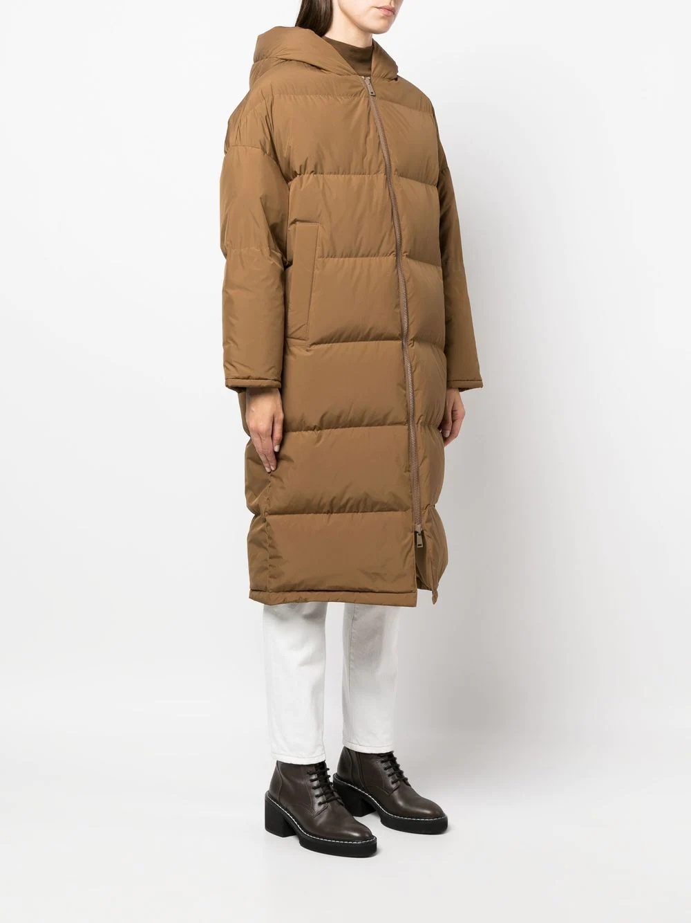 zipped hooded coat - 3