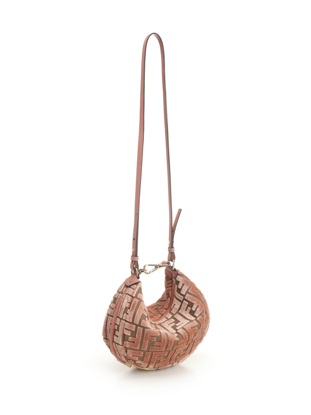 Mini Fendigraph Zucca Velvet Handbags Rose - 2