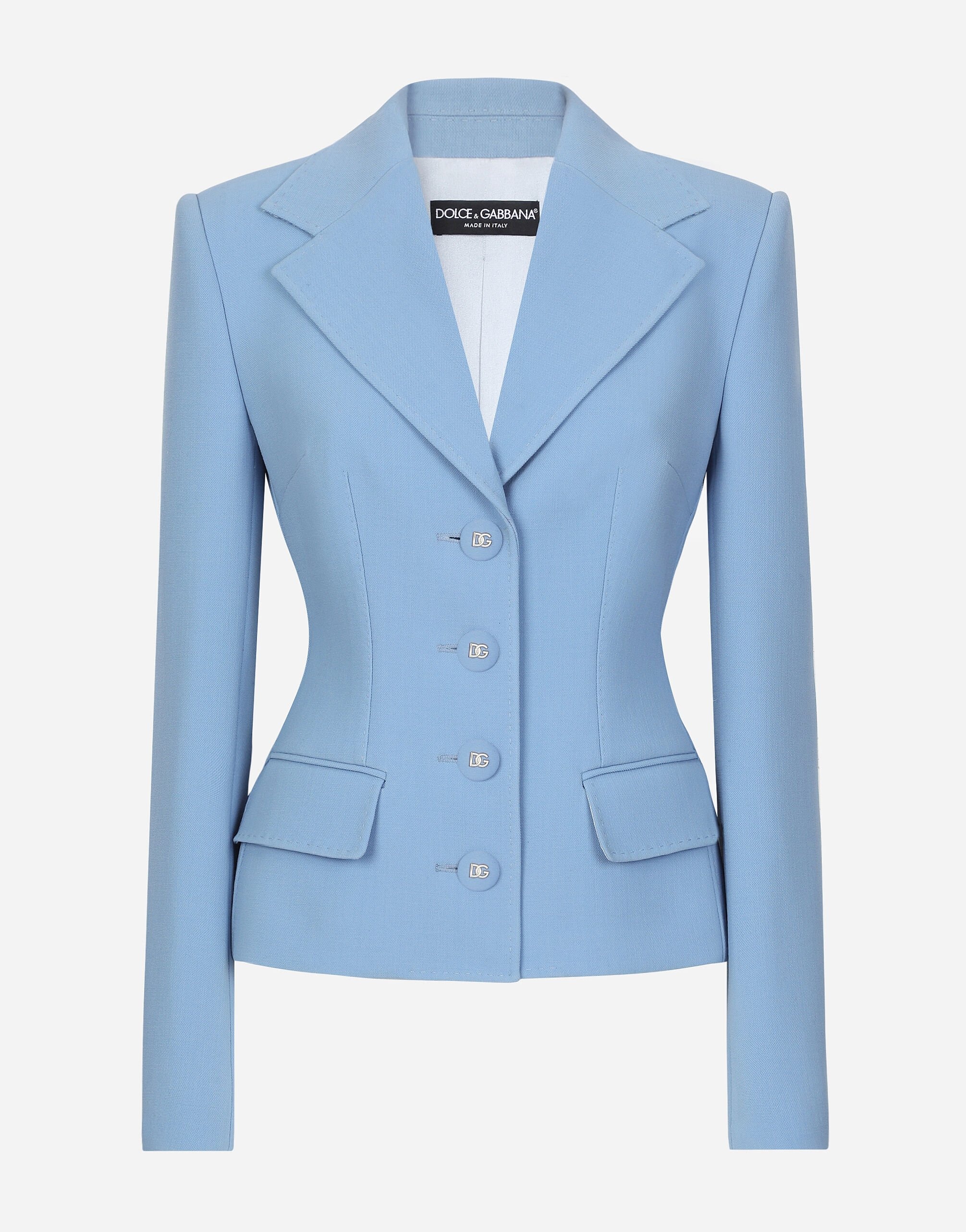 Single-breasted wool crêpe Dolce jacket - 1