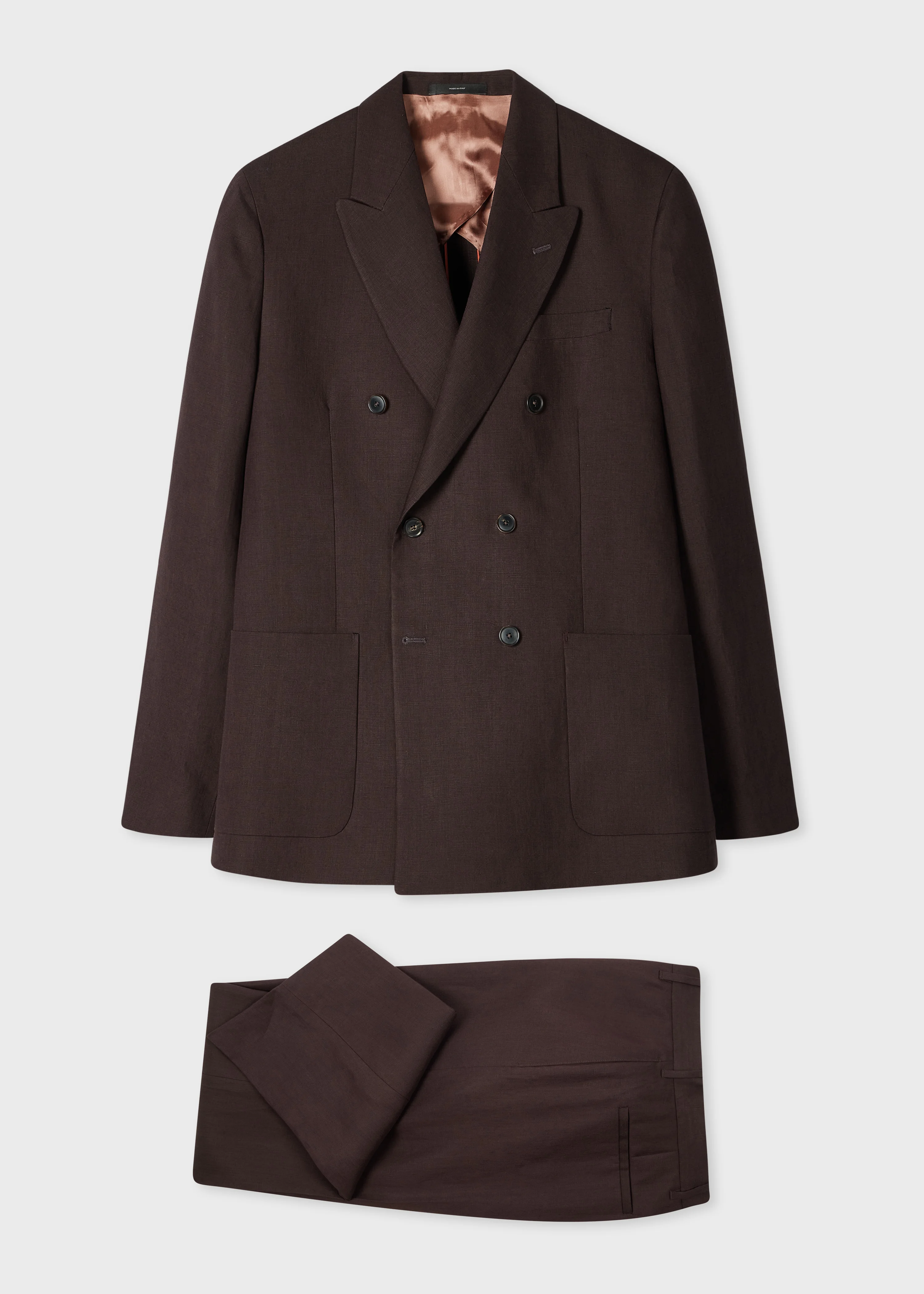 Aubergine Linen Suit - 1