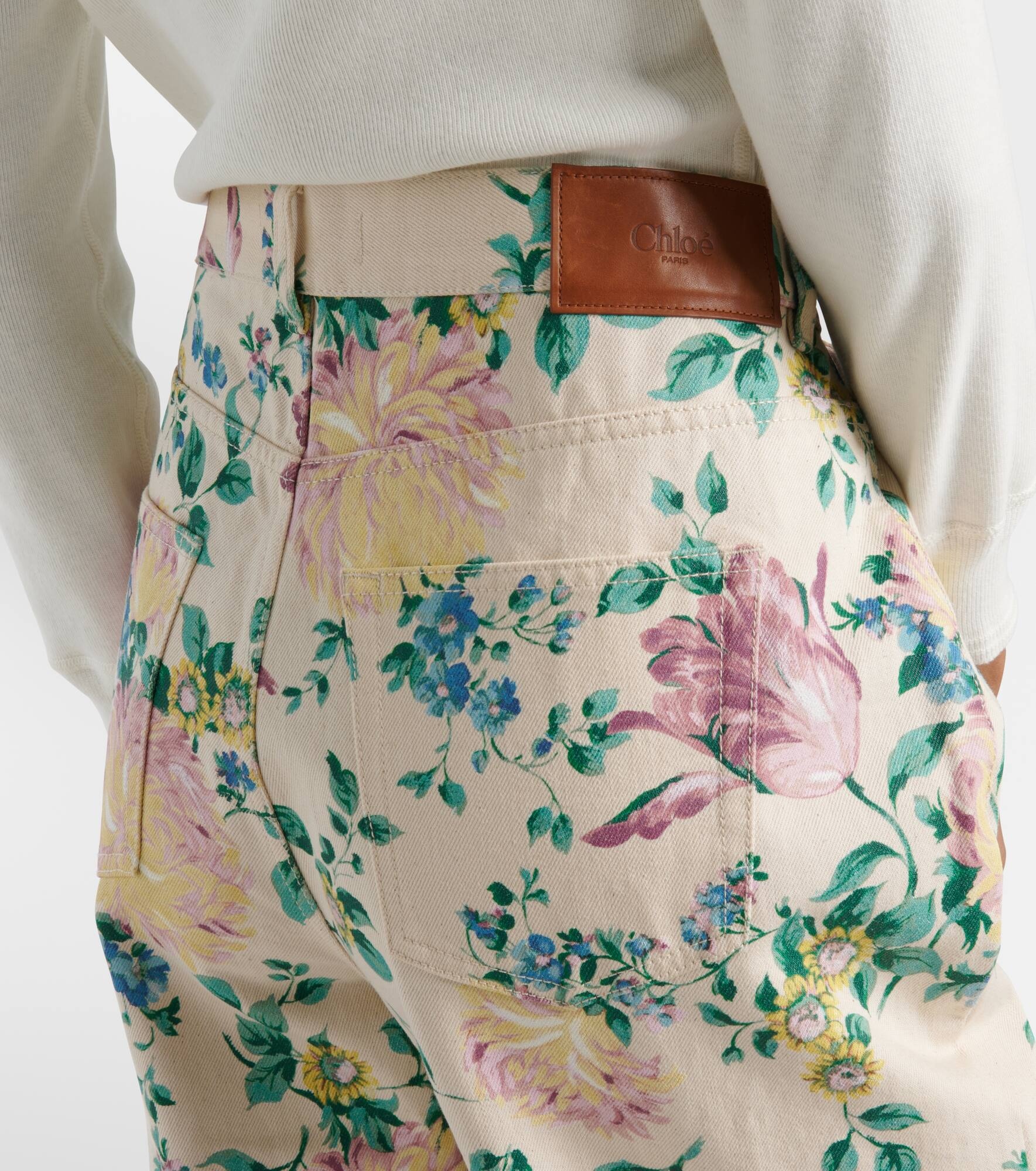 Floral high-rise flared jeans - 5