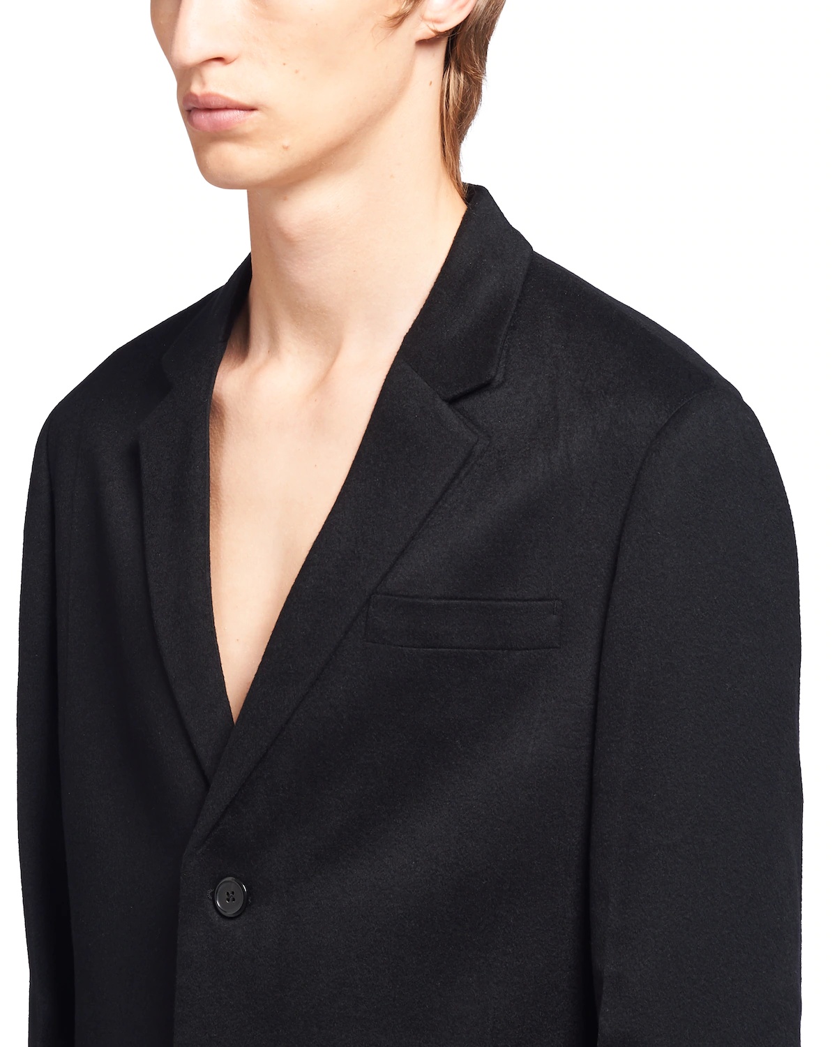 Single-breasted cashmere jacket - 5