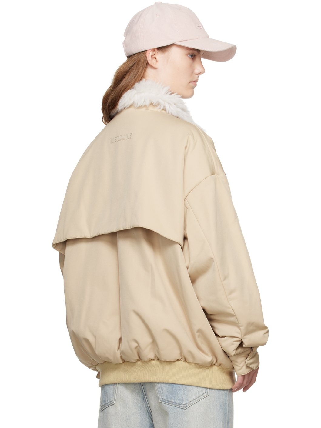 Beige Harrington Bomber Jacket - 3