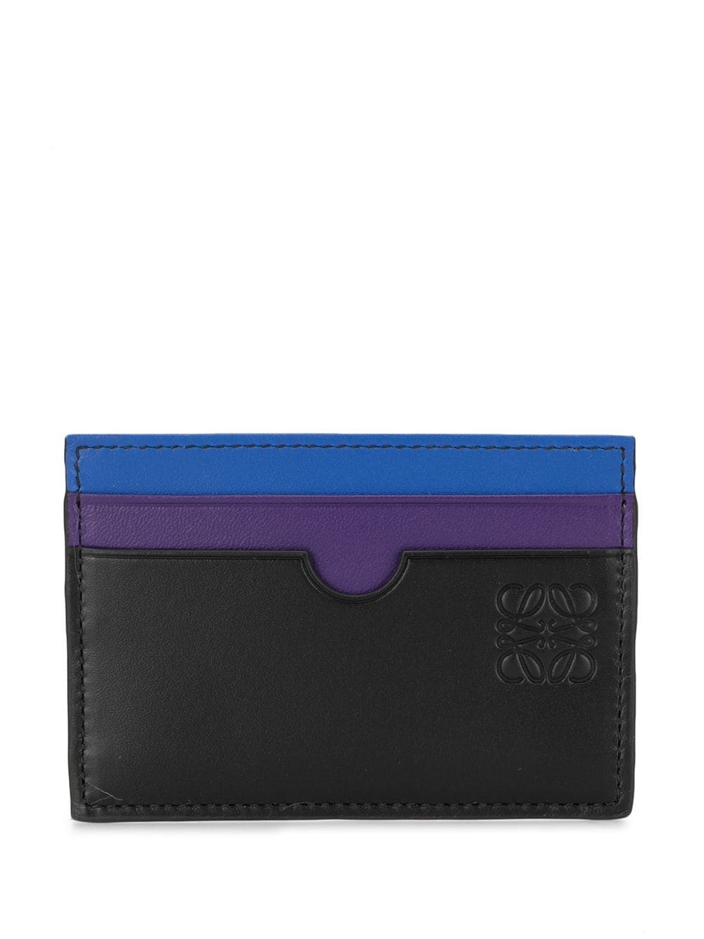 colour-block leather cardholder - 1