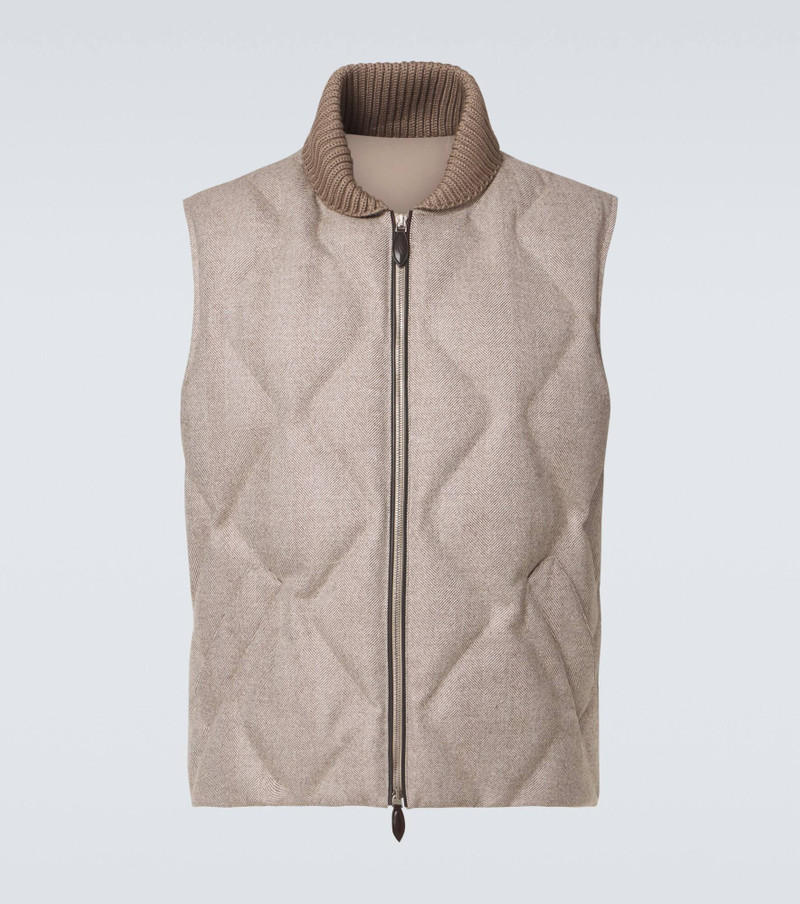Herringbone wool puffer vest 1
