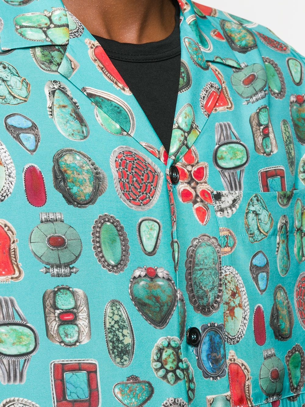 jewel print bowling shirt - 5