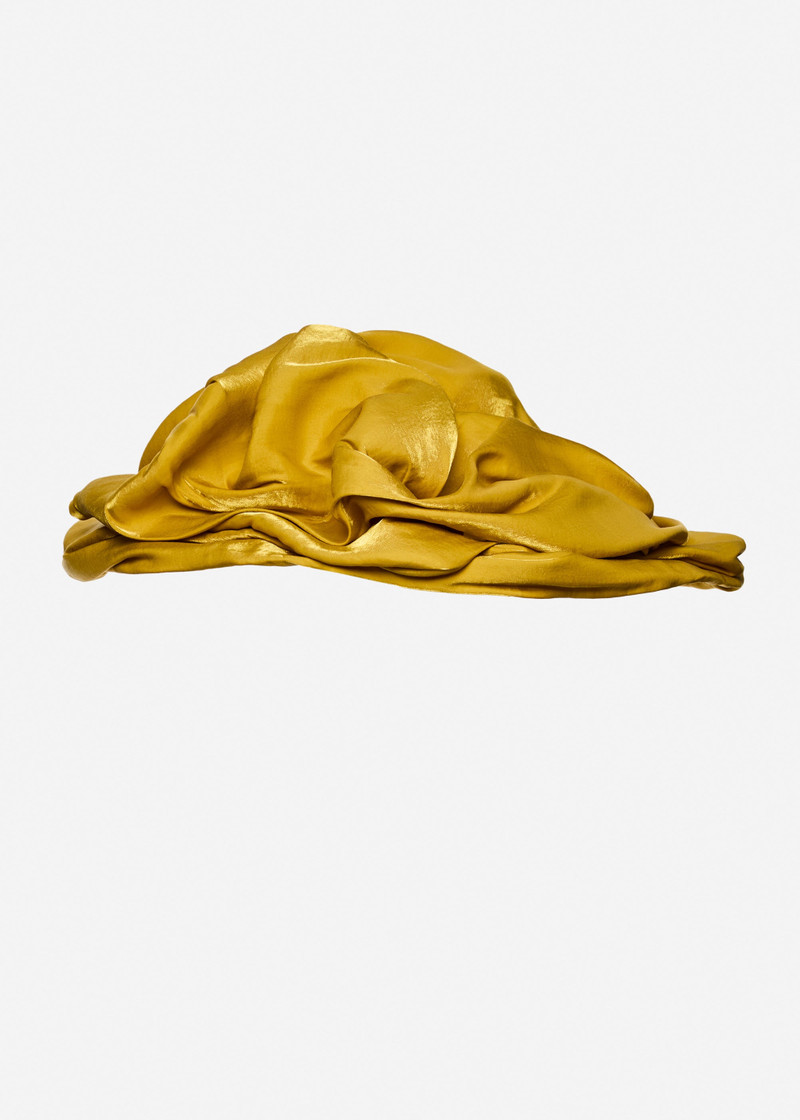MAGDA BUTRYM Oversized organza draped hat in gold outlook