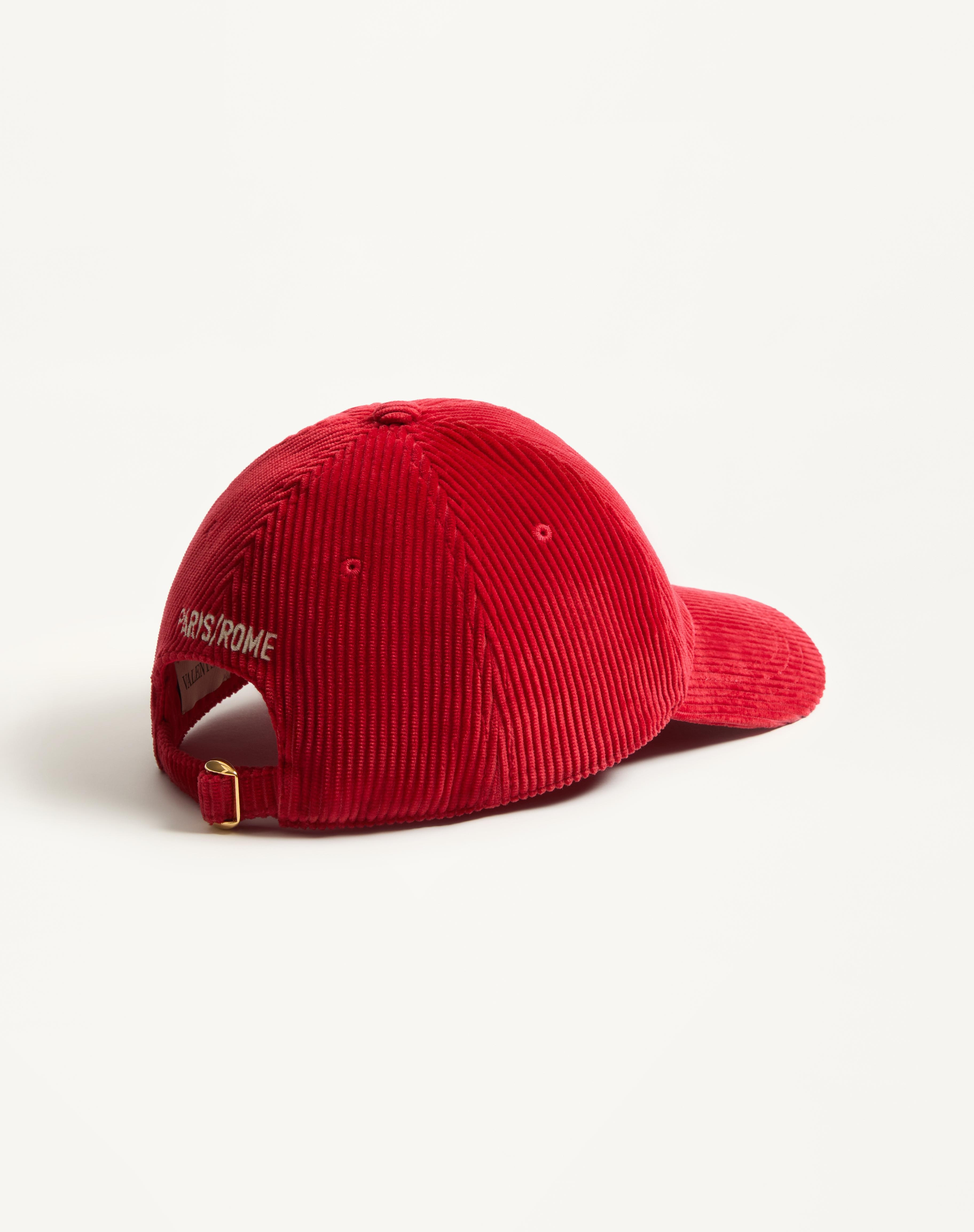 CHEZ VALENTINO VELVET BASEBALL CAP WITH EMBROIDERY - 4