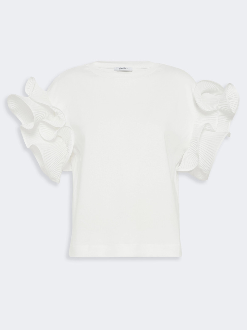 COSTONE Ruched jersey T-shirt - WHITE 1