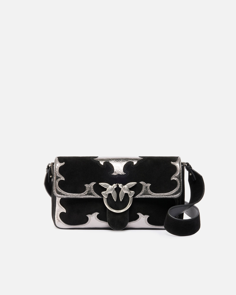 LOVE BAG ONE SLOUCHY MEDIUM SHOULDER BAG IN SUEDE WITH INLAYS 1
