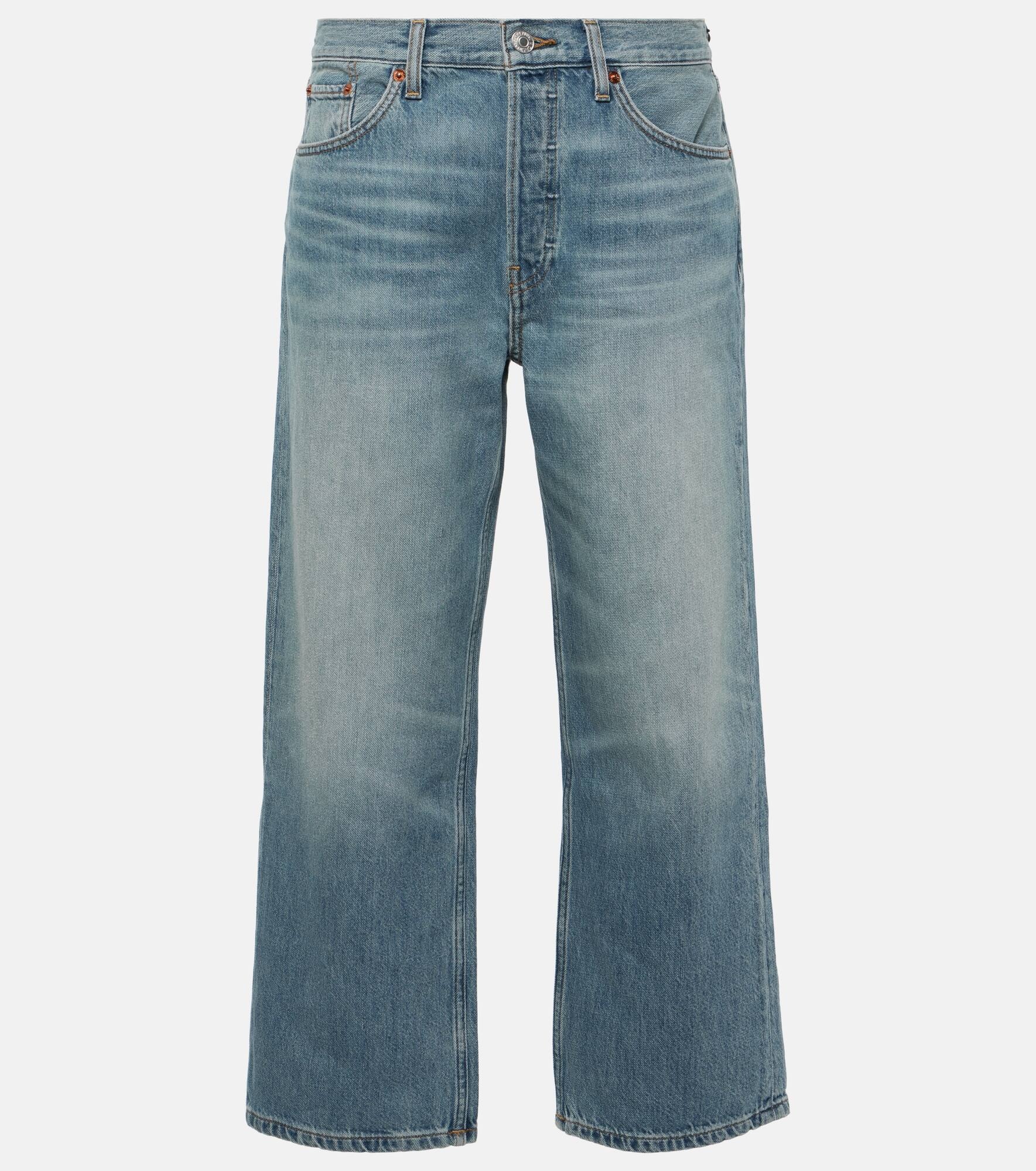 Loose mid-rise cropped straight jeans - 1