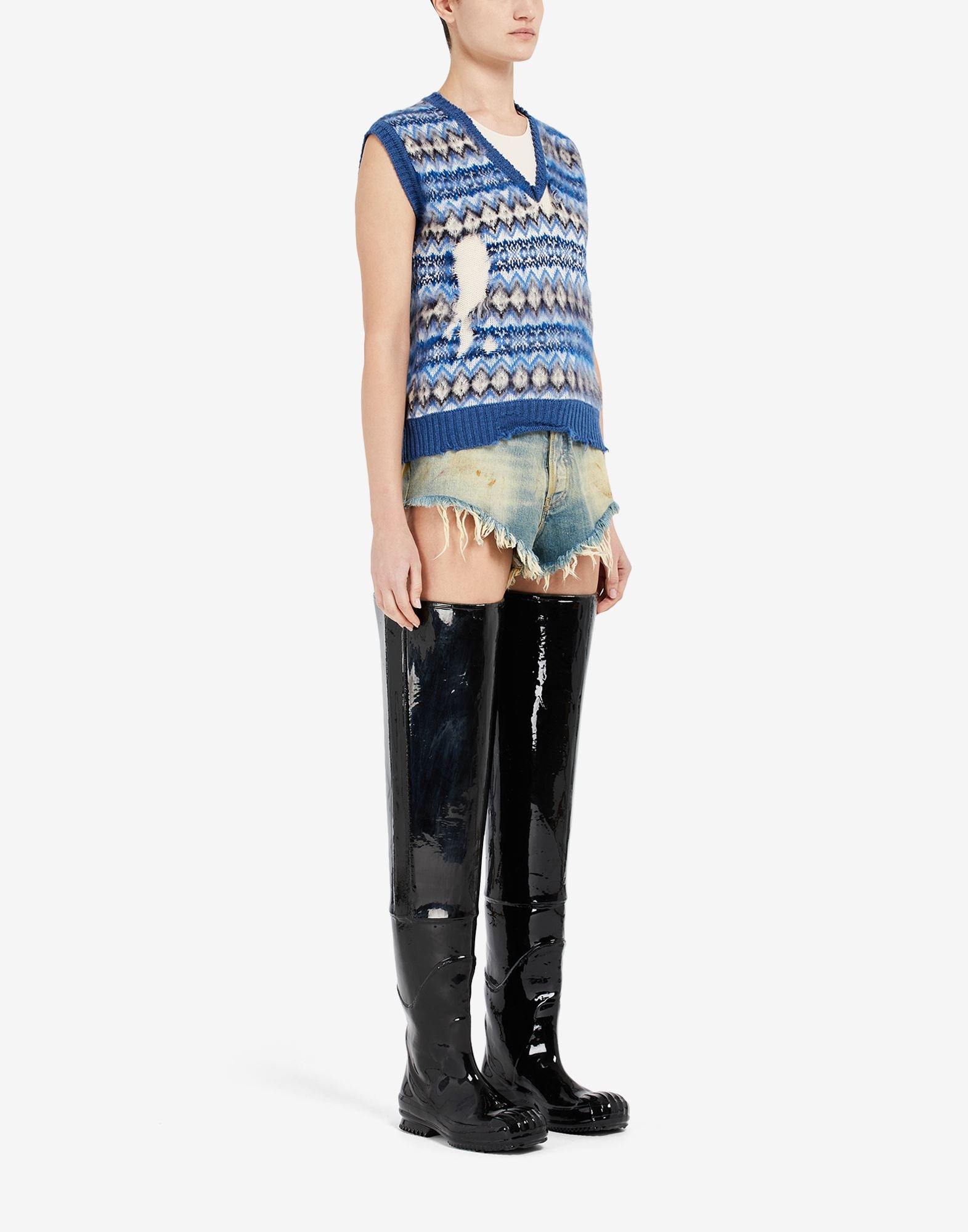 Intarsia sleeveless sweater - 3
