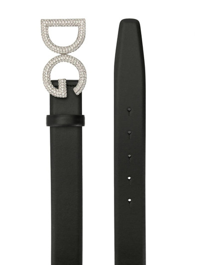 Dolce & Gabbana rhinestone logo buckle belt outlook